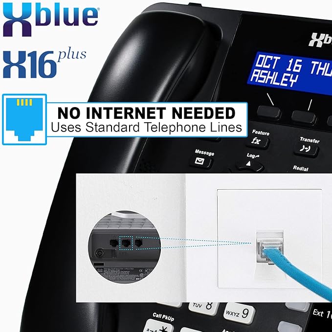 XBLUE X16 Plus Small Business Phone System Bundle with (12) XD10 Digital Phones - Capacity is (6) Outside Line & (16) Digital Phones - Includes Auto Attendant, Voicemail, Caller ID, Paging & Intercom