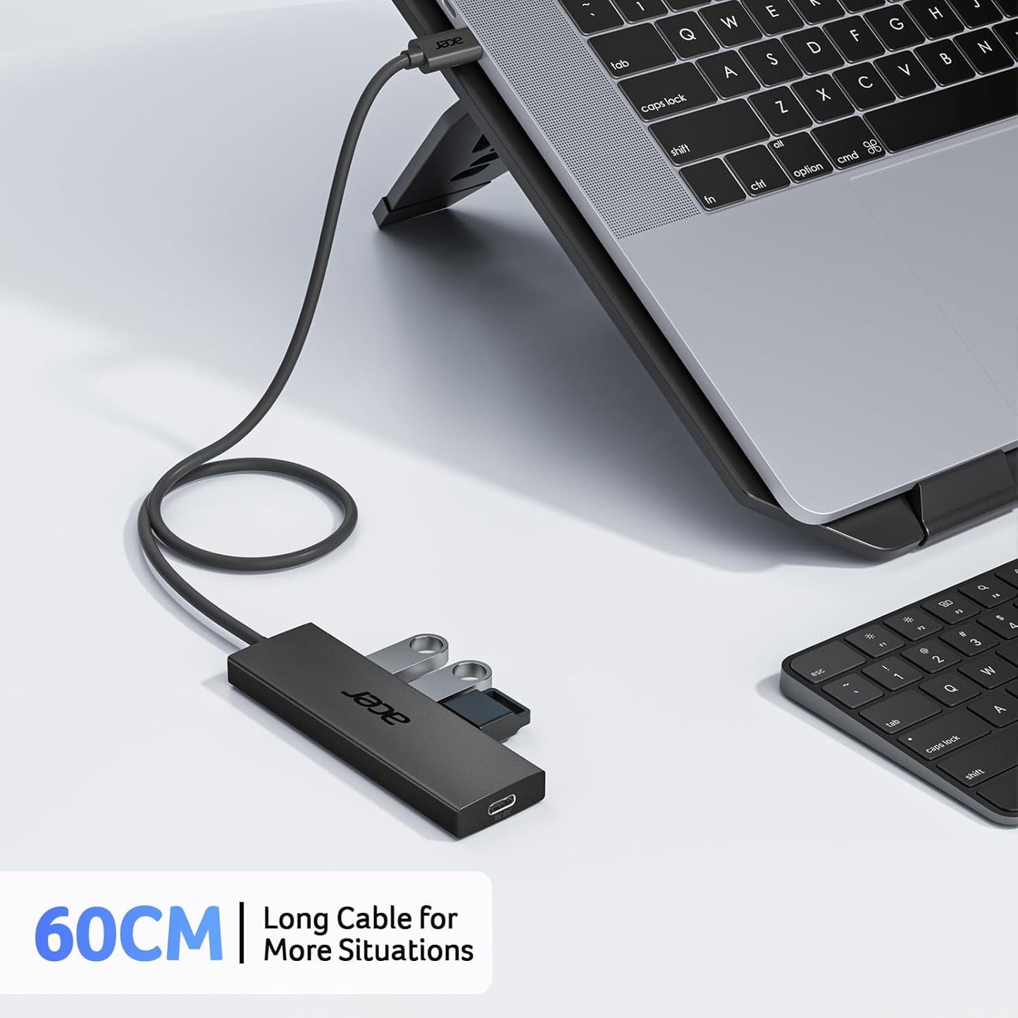 Acer USB C Hub 4 Ports, Multiple USB 3.0 Hub, USBC Splitter for Laptop with TypeC Power Port, Extender for Type C Port Laptop, PC, Desktop and More (USB-C, 2ft)