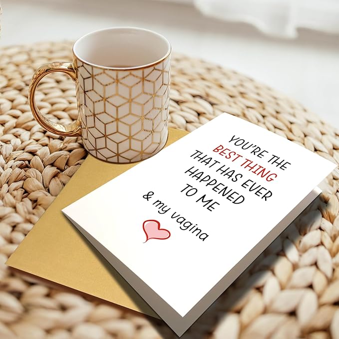 Chenive Greeting Card: Dirty Anniversary for Husband from Wife, Naughty Birthday for Boyfriend from Girlfriend, Raunchy Valentine's Day Card, Best Thing Happened to Me