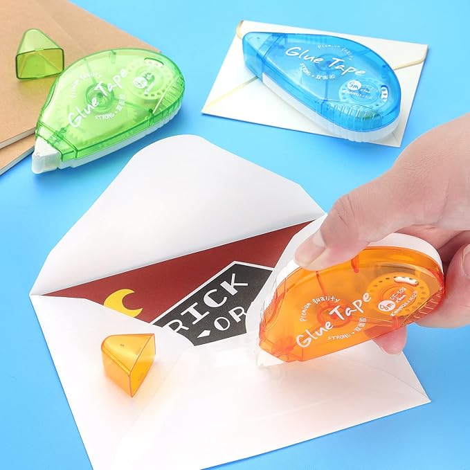 Tamaki 3 Pack Double Sided Tape Roller, Adhesive Scrapbooking Glue Tape, Adhesive Tape Dispenser Runner for Crafts and Arts Projects, Photo Tape for Scrapbooking