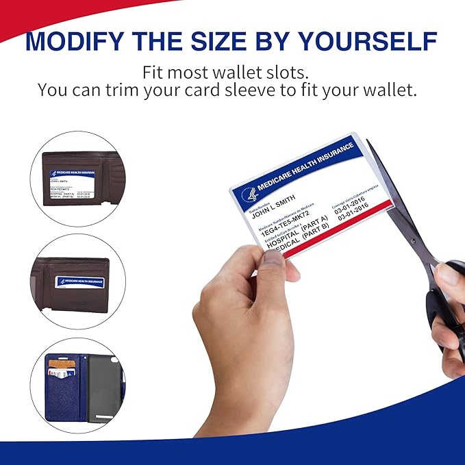 New Medicare Card Protector, 6 Pack Plastic Card Holder for Wallet Single 12 Mil Business Card Sleeve Waterproof Cards Plastic Protector for Credit Card Business Card Social Security Card