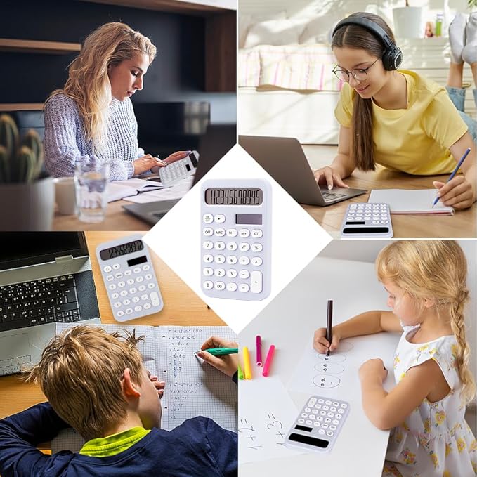 Small Calculator Basic Calculator Cute School Supplies for Girls Purple Desk Accessories Kids Calculator Desktop Calculator Pocket Calculator Office Desk Accessories Solar Calculator Small