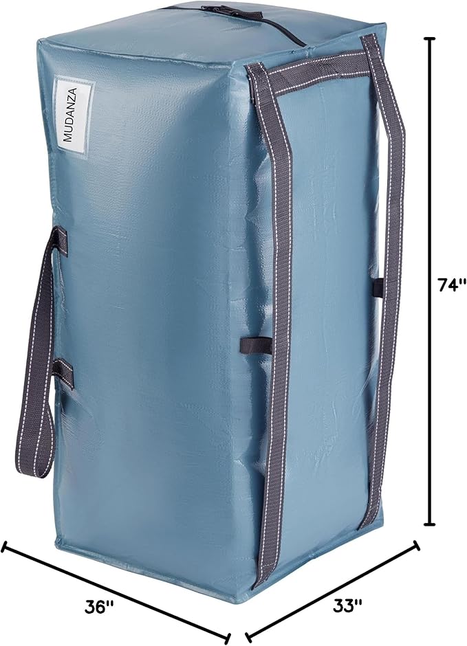 VENO 2 Pack Moving Bags w/Backpack Straps, Moving Boxes & Storage Bins Alternative, Packing Supplies, Camping Accessories Totes, Dorm Room Essentials Storage Bags (Shiny Light Blue, 2 Pack)