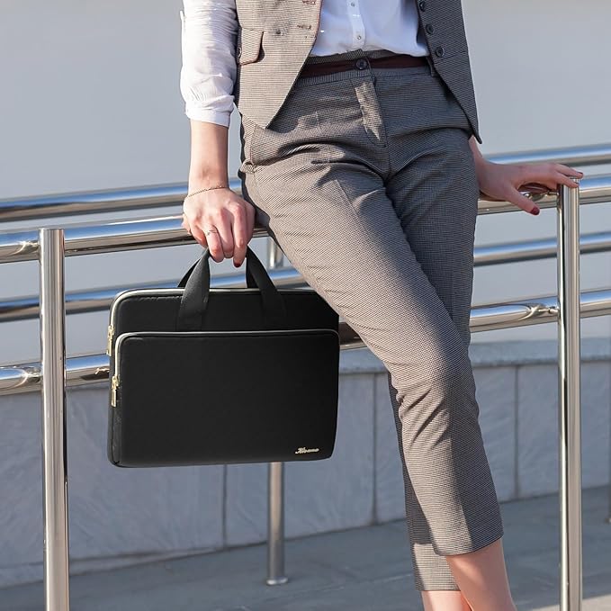 KIZUNA Laptop Sleeve Case 13 Inch Computer Carrying Handbag for 14" MacBook Pro M3 2023/M2 M1 Max /13.6" New MacBook Air M2/14 Lenovo ThinkPad X1 Carbon/Yoga C740 S740 C930/14 IdeaPad Flex 5i, Black