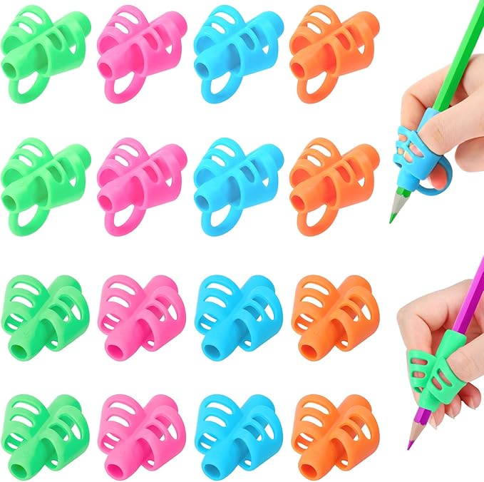 SANNIX 16 PCS Pencil Kids Grips for Kids Handwriting, Grip Posture Correction Training Pen Writing Aid Tool for Kids Toddler Preschools Children Adults Students