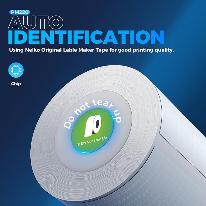 Nelko Label Maker Machine with Tape, PM220 Bluetooth Label Printer, 2 Inch Portable Thermal Printer for Small Business, Logo, Clothing, Sticker Printer for Phones & PC, with 3 Labels, White