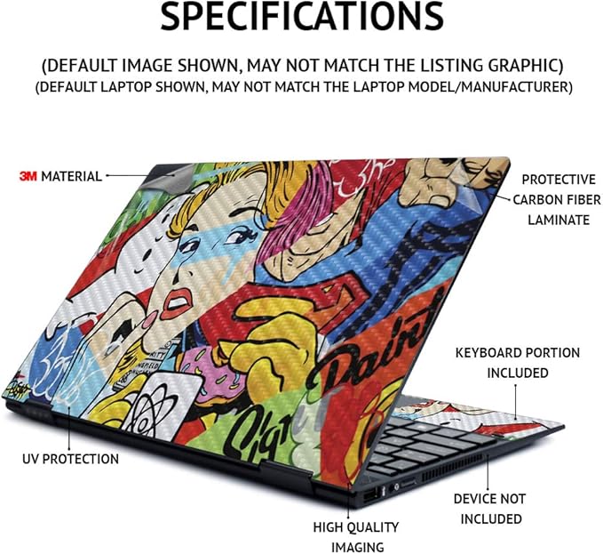 MightySkins Carbon Fiber Skin for HP Pavilion X360 14" (2018) - Solid Blue | Protective, Durable Textured Carbon Fiber Finish | Easy to Apply, Remove, and Change Styles | Made in The USA