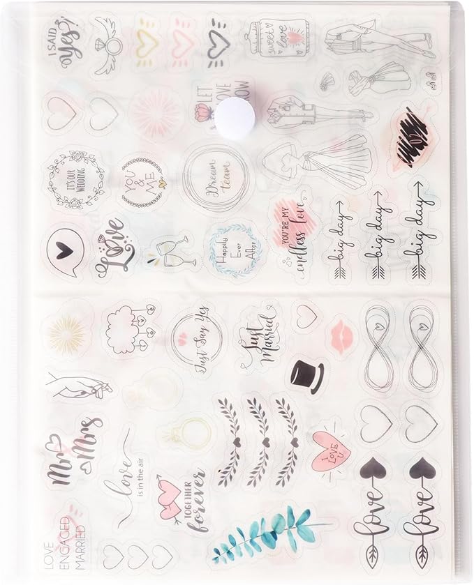 8.5 x 11 Vertical Clear Letter Sized Plastic Envelopes Document File Storage Holder 20 Pack Hook Loop Closure