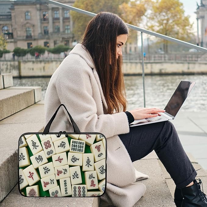 Laptop Sleeve Case Bag 13 inch, Mahjong Slim Carrying Case Durable Handbag Travel Laptop Bag for 13 inch MacBook Air M3/M2/Pro M2/ 13" iPad Pro/Air M4/M2 2024