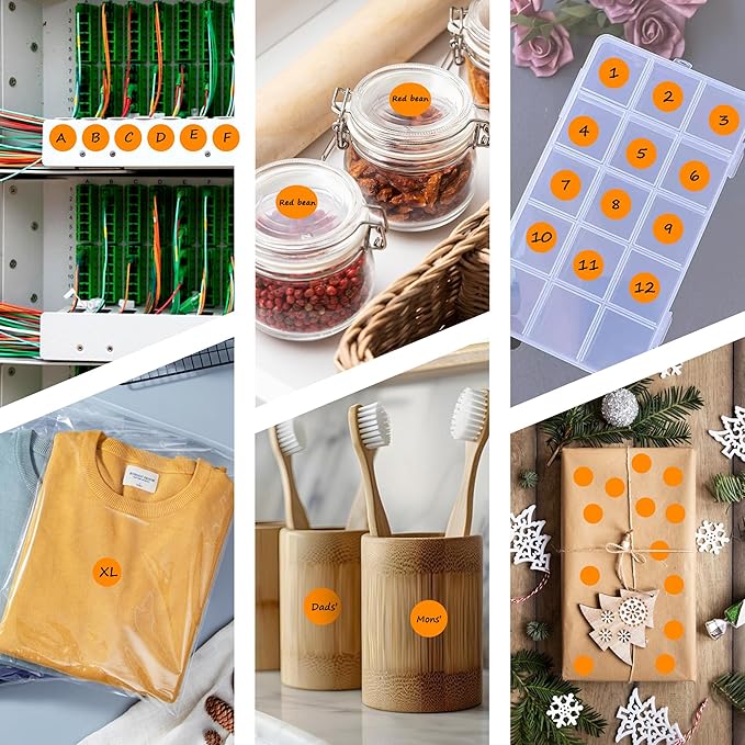 PARLAIM 0.75 inch Diameter Colored Dot Stickers 4 Rolls Pack 4000pcs Orange Round Label Color Coding Marking Stickers Permanent Adhesive for Garage Sale