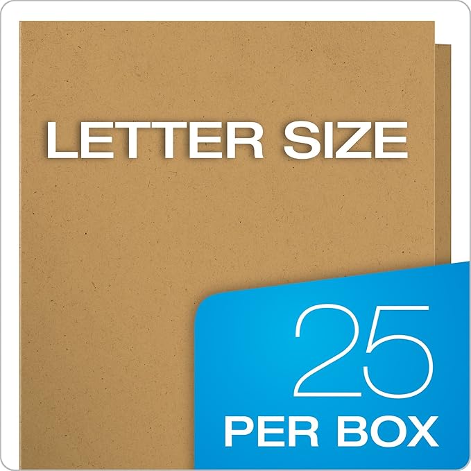 EarthWise by Oxford Two-Pocket Folders, Natural, Letter Size, 25 per Box, (78542)
