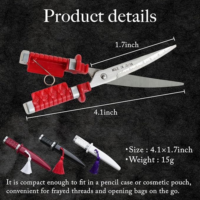 Nikken Japanese Katana Style Scissors Samurai Sword Made in Japan (Black)