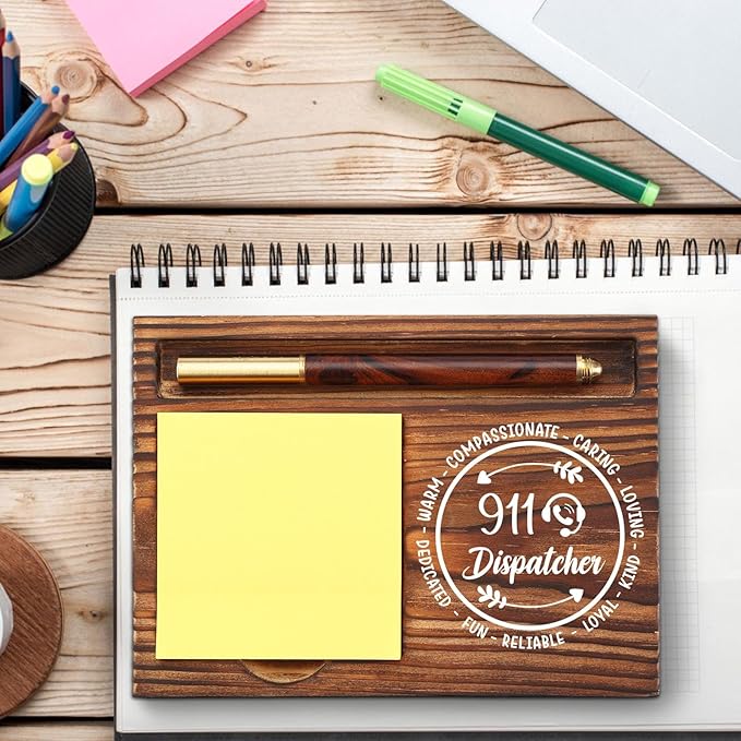 Dispatcher Gift Sticky Note Holder, 911 Dispatch Nurse Gift, Appreciation Thank You Gifts for Emergency Services Dispatch Medical Dispatcher Self-Stick Note Pad Holders Desk Organizer TZP31