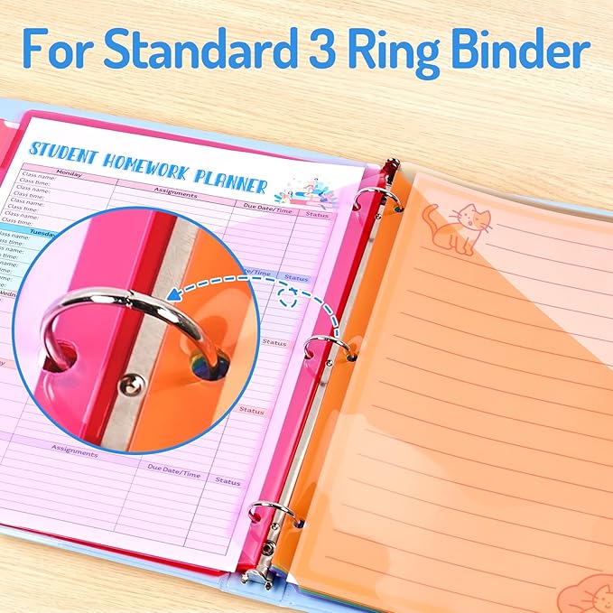 Forvencer 48 Count Dividers with Pockets, 8 Tab Dividers for 3 Ring Binder with Pockets, Subject Dividers with Pockets, Premium Quality Notebook Dividers with Pockets, Vibrant Color, 6 Sets