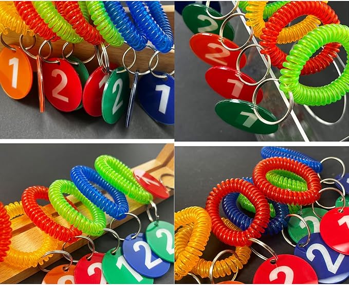 Pack of 36 Colorful Spring Spiral Wrist Coil Key Chain, Wristband Key Ring (Lemon Yellow)