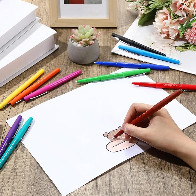 72 Pcs Felt Tip Pens 0.7mm Medium Point Felt Pen Bulk 12 Colors Markers Journal Planner for Teachers Students Journaling Writing Note Art Office School Supplies