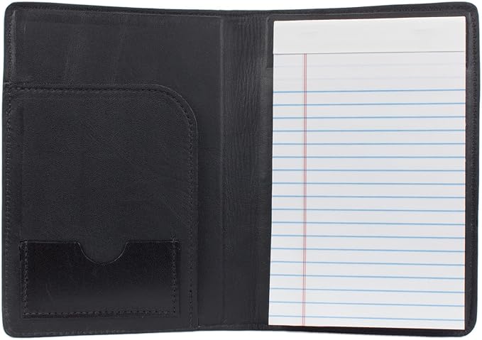 Genuine Florida Alligator Skin Notebook Padfolio (Small 5x8 Notepad, Cognac)