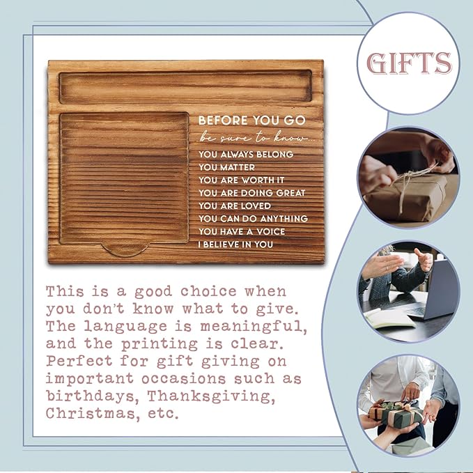 vizuzi Before You Go Affirmation Sticky Note Holder, Inspirational Positive Motivational Classroom Office Desk Self-Stick Note Pad Holders ZSS42