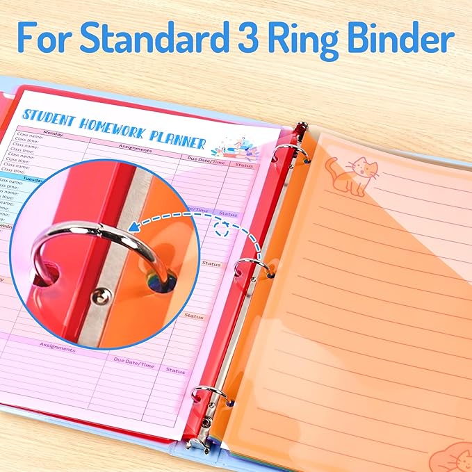 Forvencer 15 Count Dividers with Pockets, 5 Tab Dividers for 3 Ring Binder with Pockets, Subject Dividers with Pockets, Premium Quality Notebook Dividers with Pockets, Multicolor, 3 Sets
