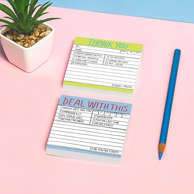 1-Count Knock Knock Deal With This Hand-Lettered Sticky Notes, 3 x 3-inches