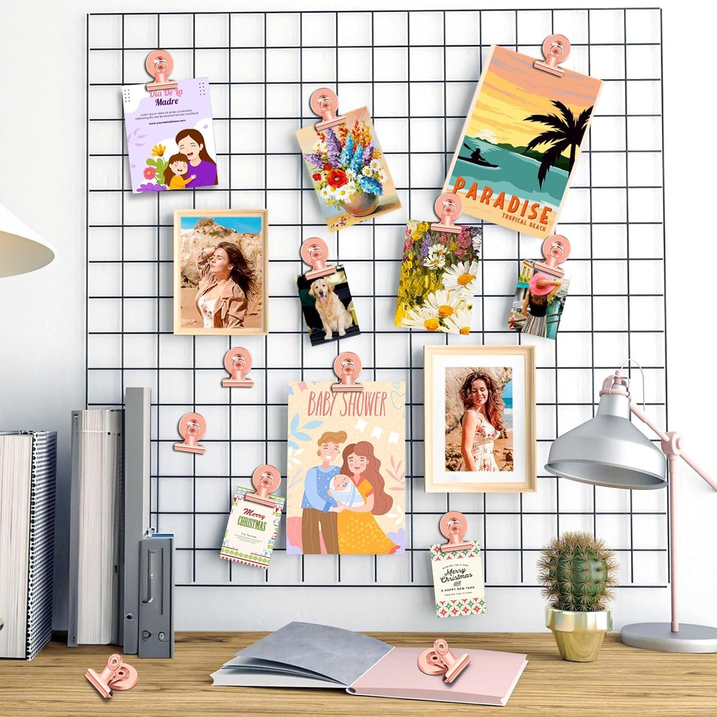 20 Pack Refrigerator Magnets Fridge Magnets, Rose Gold Magnetic Clips Whiteboard Magnets, Magnet Clips Heavy Duty for Photo Displays, Home, Office, Classroom
