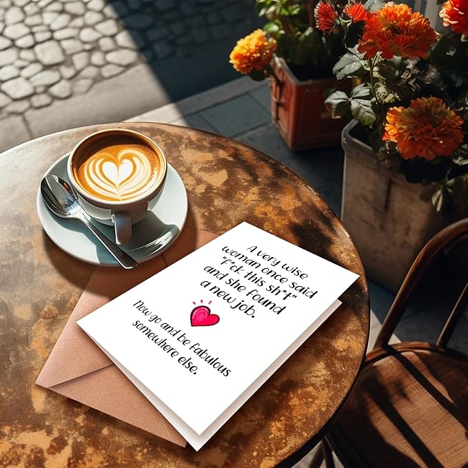 Interesting New Job, Congratulations Card for Bestie, Farewell Card for Colleagues, Friend, Him and Her, Perfect Resignation Gift for Work Friend
