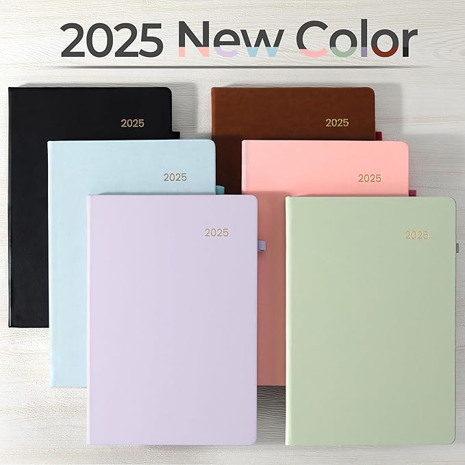 SUNEE 2025 Weekly & Monthly Hardcover Planner 8" x 11" - 12 Month (January 2025 - December 2025), Small Hardcover Planner, Pocket, Notes, 100 GSM Paper, Grey Blue