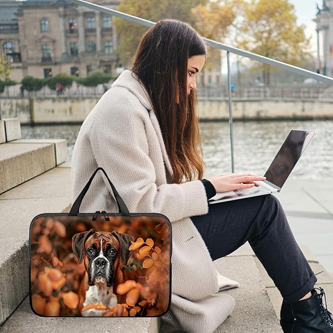 Laptop Sleeve Case Bag 13 inch, Dog Autumn Slim Carrying Case Durable Handbag Travel Laptop Bag for 13 inch MacBook Air M3/M2/Pro M2/ 13" iPad Pro/Air M4/M2 2024