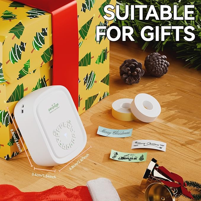 Portable Label Maker Machine P10Pro - Wireless Bluetooth Label Printer with Tape Included, Multiple Templates, Easy to Use for Office and Home Organization, USB Rechargeable๏ผWhite๏ผ
