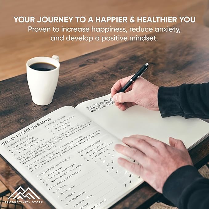 Journal For Women & Men - Gratitude Journal, Self Care & Mental Health Journal For Women & Men - A5 - Teal - Productivity Store