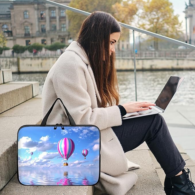 Universal Tablet Laptop Sleeve Case 10 inch, Hot Air Balloon Slim Carrying Case Durable Handbag Travel Laptop Bag for 7 to 10-inch Laptops/Notebook/Kids Tablet/ipad/eBook Readers