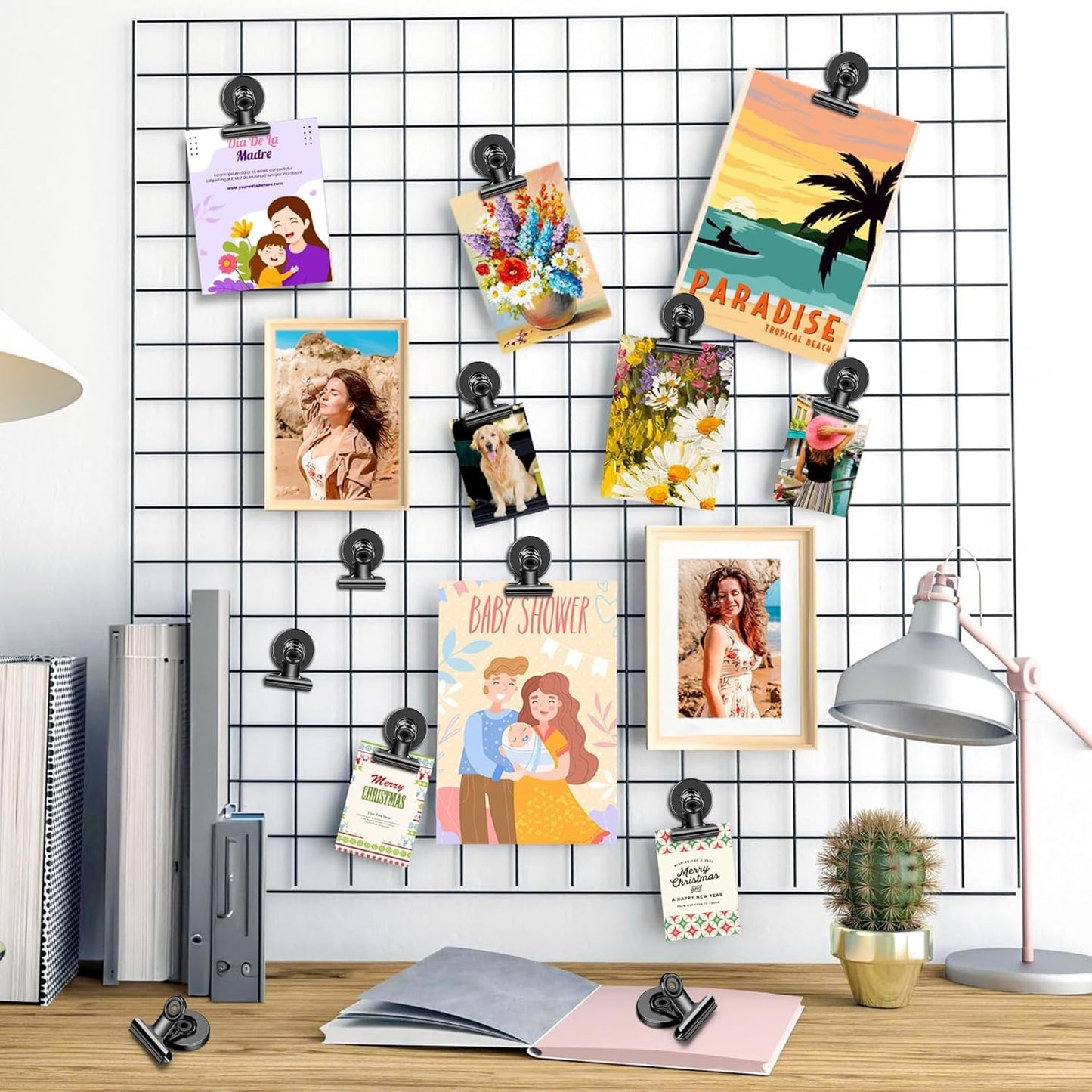 90 Pack Magnetic Clips, Fridge Magnets Refrigerator Magnets, Black Magnet Clips for Whiteboard, Clip Magnets for Photo Displays, Home, Office, Classroom