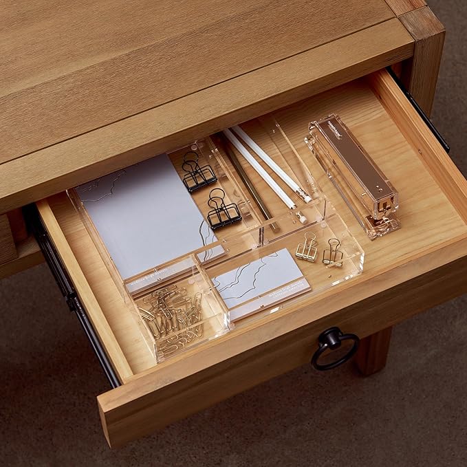 russell+hazel Acrylic Drawer Bloc, 3” x 3”, Desktop Organization, Clear, 1 Count, 98143