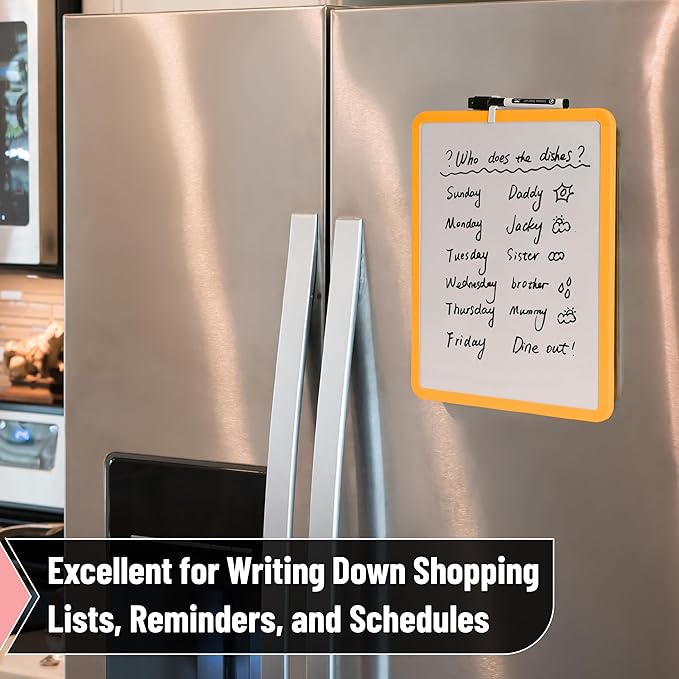 Mr. Pen- Dry Erase Board, 14” x 11” with a Black Dry Erase Marker, Orange Frame, Small White Board, White Board for Kids, White Board for Students, Small Dry Erase Board, Mini White Board