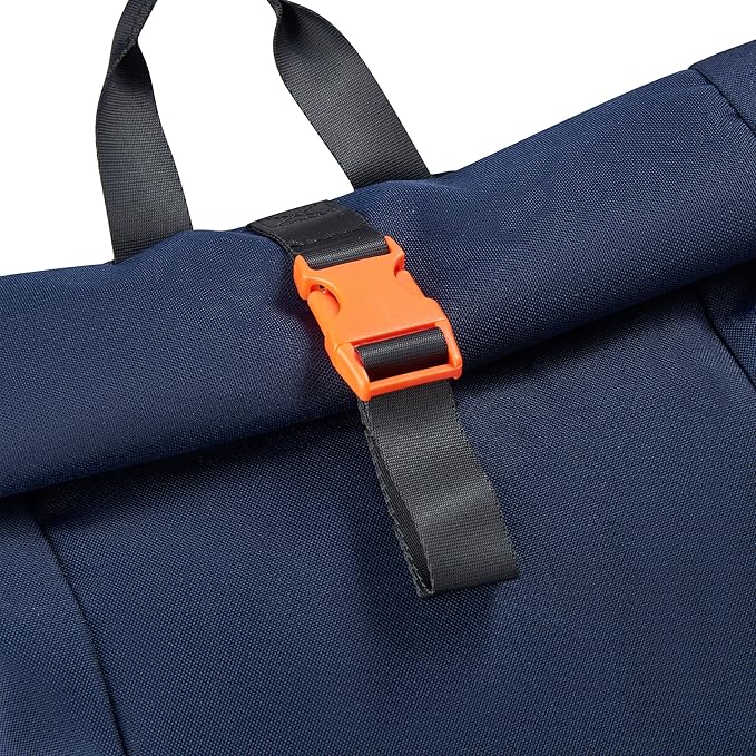 Jeep JS016D Rolltop Travel Backpack, Navy, 17" Laptop