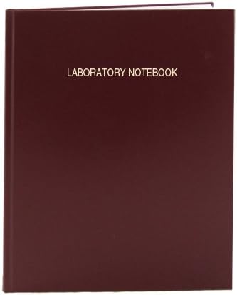 BookFactory Lab Notebook - 96 Pages (.25" Grid Format), 8 7/8" x 11 1/4", Burgundy Cover, Section Sewn Hardbound Laboratory Notebook (LIRPE-096-LGR-A-LMT1)