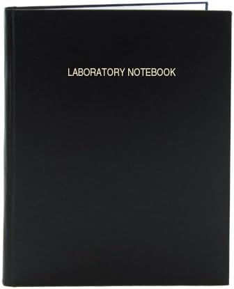 BookFactory Black Lab Notebook - 48 Pages (.25" Grid Format), 8 7/8" x 11 1/4", Black Cover, Section Sewn Hardbound Laboratory Notebook (LIRPE-048-LGR-A-LKT1)