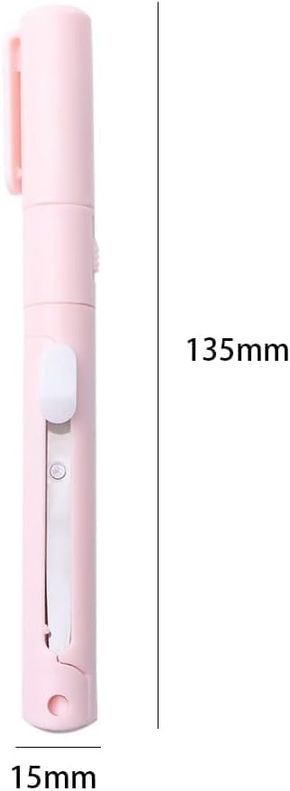 Mini Color Folding Scissor Pen, Portable Safe Ceramic Cutter 2-in-1 Folding Scissor Craft Tools Cutting Supplies for Paper Work Cutting and Measuring Devices(Pink) (Green)