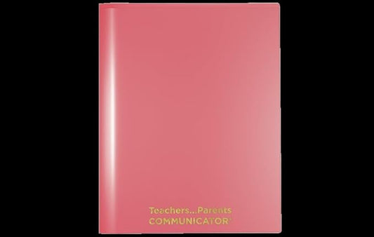 Nicky's Folders® English Communicator, Parent-Teacher Folder, Patented Tear-Resistant Flexible Plastic 2 Inside Pockets, 2 Exterior Sleeves, Letter Size Paper, Single Color(24 Pack) (Pink)