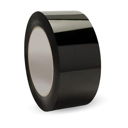 Heavy Duty Packaging Color Tape for Shipping,Packing and Moving 3" Wide x 2.0 Mil Thick -110 Yrd Roll -Acrylic Adhesive Tape for Box Sealing. (1 Roll, Black, 3" Wide x 110 yds)