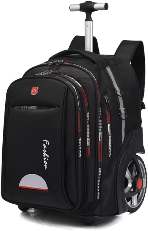 Rolling Backpack,Large Rolling Laptop Bag Briefcase Backpacks with Wheels for Women Adults Travel Trolley Office,Waterproof Wheeled Backpack(22inch, Black)