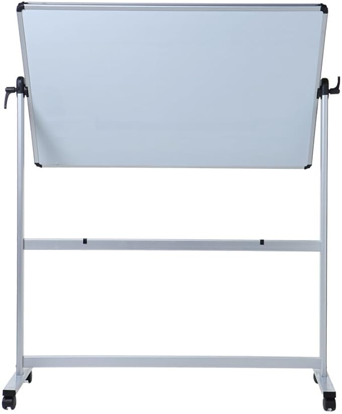 VIZ-PRO Double-sided Magnetic Mobile Whiteboard, 60 x 36 Inches, Aluminium Frame and Stand