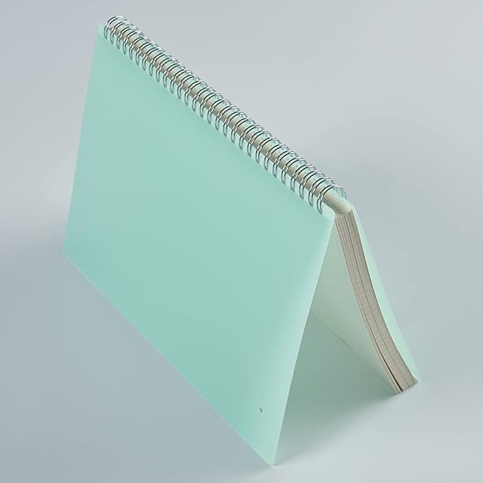 2 Pack A4 Spiral Bullet Dotted Journal with 120gsm Thick Paper, Dot Grid Spiral Notebook with Plastic Hardcover and Elastic Band Closure, 74 Sheets Per Pack 8.5 x 11 Inches