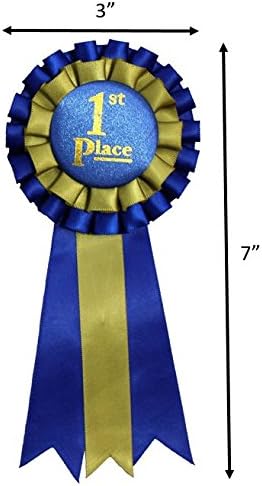 Premium Award Ribbons Blue,Red,White - 1st, 2nd, 3rd Place - 1 Set (3 Ribbons) - First Second Third Place Winner Ribbons