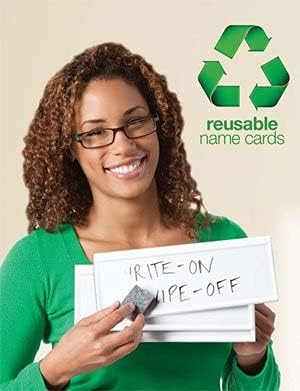 Trainers Warehouse Heavy Duty Premium Space-Saver Reusable Name Cards, White, Dry-Erase Tent, 8.75" x 3" (30)