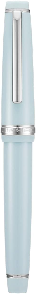 Jinhao 82 Light Blue Acrylic Fountain Pen, Iridium Medium Nib Classic Design Smooth Writing Pen with Ink Converter (Silver Trim)