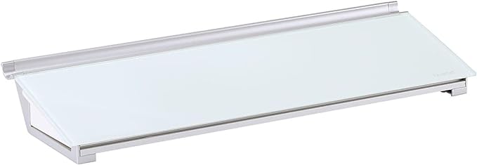 Quartet Glass Dry Erase White Board, Desktop Computer Pad for Notetaking, 18" x 6" Whiteboard, Clean Erase Surface with Storage, 1 Dry Erase Marker, White Surface (GDP186)