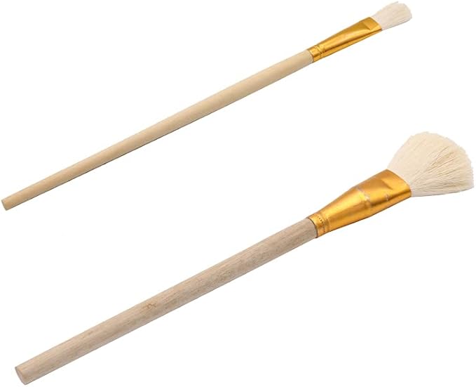 Gilding Brush, Goat Hair Brush, Leaf Sweeper, Paint Brush for Edible Gold Leaf, Gold Flakes, Gold Leaf Sheets (Type2 &Type7