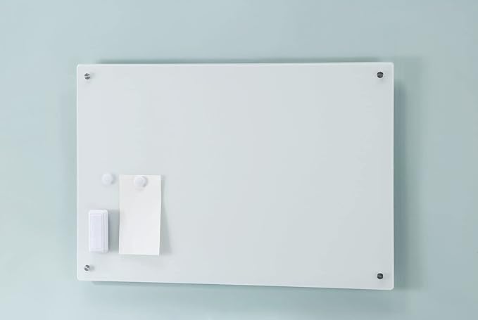 Audio-Visual Direct Magnetic White Glass Dry-Erase Board Set - 2' x 1.5' - Includes Magnets, Hardware & Marker Tray