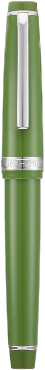 Jinhao 82 Avocado Green Acrylic Fountain Pen, Iridium Extra Fine Nib Classic Design Smooth Writing Pen with Ink Converter (Silver Trim)